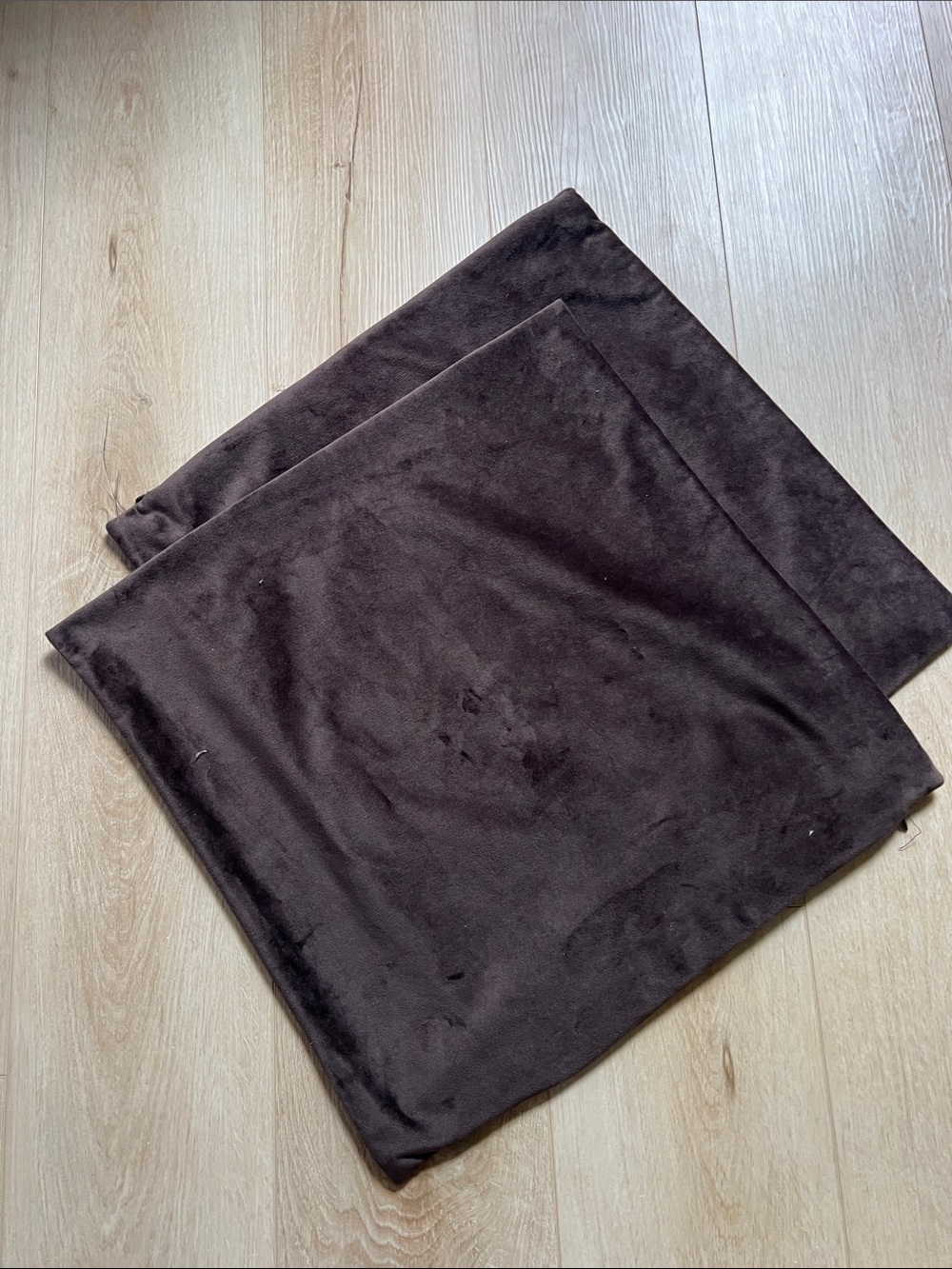 Velvet 18x18 Square Throw Pillow Cover - Dark Brown
